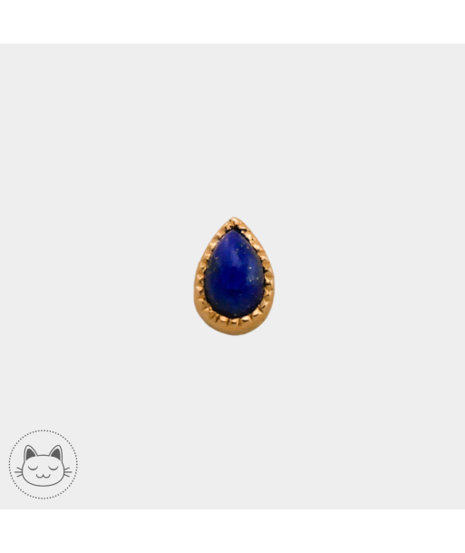 Auris- Cabochon "Teardrop"- Or jaune et lapis lazuli français