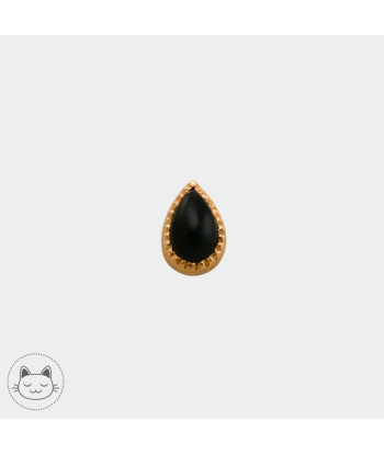 Auris- Cabochon "Teardrop"- Or jaune et Onyx d'Europe débarque