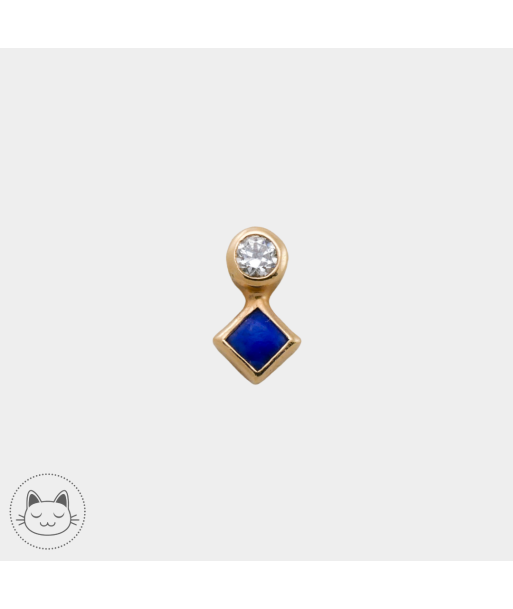 Auris- Cabochon "Mercury Medal"- Or jaune, lapis lazuli et zircon. ouvre sa boutique