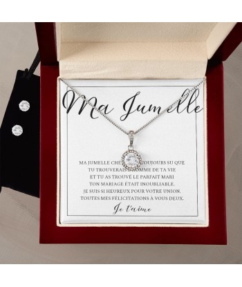 Cadeau de Mariage Jumelle, Mariage Soeur Jumelle Amie BFF, Collier Boucles D'Oreilles Cadeau De Mariage, Bijoux Cadeau De Mariage Amélioration de cerveau avec