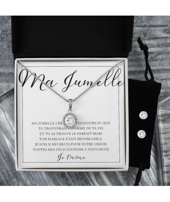 Cadeau de Mariage Jumelle, Mariage Soeur Jumelle Amie BFF, Collier Boucles D'Oreilles Cadeau De Mariage, Bijoux Cadeau De Mariage Amélioration de cerveau avec