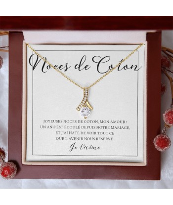 Cadeau Pour Femme, Cadeau Pour Épouse, Cadeau Anniversaire de Mariage, Cadeau 1 An De Mariage, Noces De Coton, Collier Bijoux en linge