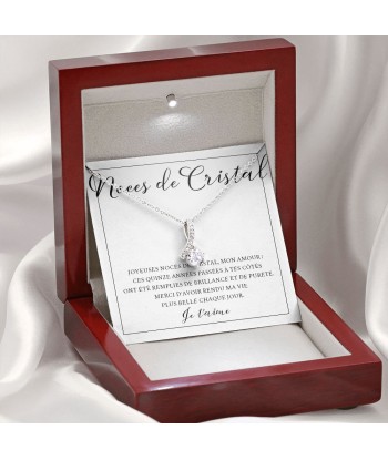 Cadeau Pour Femme, Cadeau Pour Épouse, Cadeau Anniversaire de Mariage, Cadeau 15 Ans De Mariage, Noces De Cristal, Collier Bijoux à prix réduit toute l'année