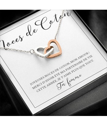 Cadeau Pour Femme, Cadeau Pour Épouse, Cadeau Anniversaire de Mariage, Cadeau 1 An De Mariage, Noces De Coton, Collier Bijoux pas cher