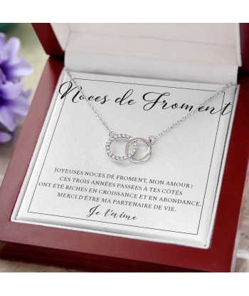 Cadeau Pour Femme, Cadeau Pour Épouse, Cadeau Anniversaire de Mariage, Cadeau 3 Ans De Mariage, Noces De Froment, Collier Bijoux paiement sécurisé