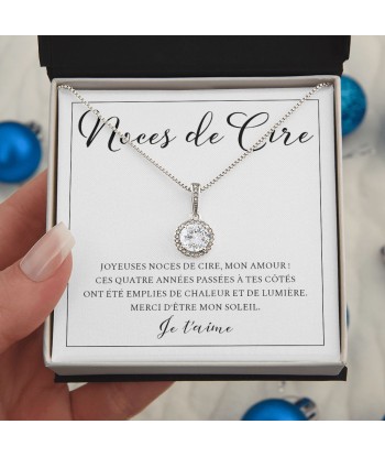 Cadeau Pour Femme, Cadeau Pour Épouse, Cadeau Anniversaire de Mariage, Cadeau 4 Ans De Mariage, Noces De Cire, Collier Bijoux livraison gratuite