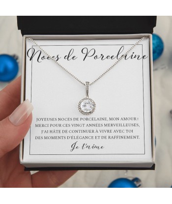 Cadeau Pour Femme, Cadeau Pour Épouse, Cadeau Anniversaire de Mariage, Cadeau 20 Ans De Mariage, Noces De Porcelaine, Collier Bijoux 2023