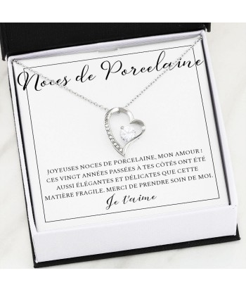 Cadeau Pour Femme, Cadeau Pour Épouse, Cadeau Anniversaire de Mariage, Cadeau 20 Ans De Mariage, Noces De Porcelaine, Collier Bijoux plus qu'un jeu 