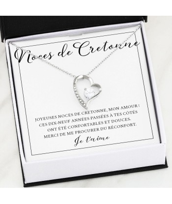 Cadeau Pour Femme, Cadeau Pour Épouse, Cadeau Anniversaire de Mariage, Cadeau 19 Ans De Mariage, Noces De Cretonne, Collier Bijoux les muscles