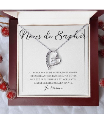 Cadeau Pour Femme, Cadeau Pour Épouse, Cadeau Anniversaire de Mariage, Cadeau 16 Ans De Mariage, Noces De Saphir, Collier Bijoux chez Cornerstreet bien 