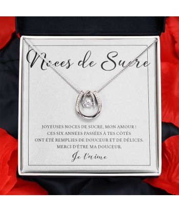 Cadeau Pour Femme, Cadeau Pour Épouse, Cadeau Anniversaire de Mariage, Cadeau 6 Ans De Mariage, Noces De Sucre, Collier Bijoux Comparez plus de prix