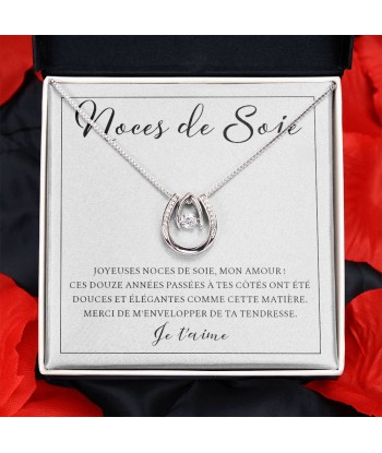 Cadeau Pour Femme, Cadeau Pour Épouse, Cadeau Anniversaire de Mariage, Cadeau 12 Ans De Mariage, Noces De Soie, Collier Bijoux Les magasins à Paris et en Île-de-France