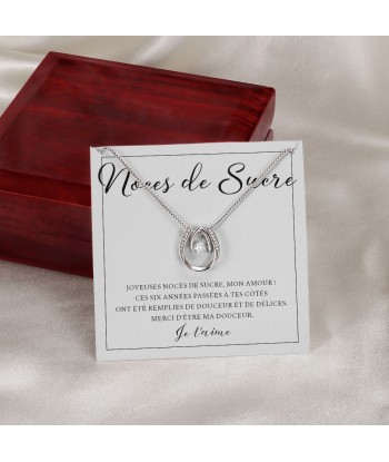 Cadeau Pour Femme, Cadeau Pour Épouse, Cadeau Anniversaire de Mariage, Cadeau 6 Ans De Mariage, Noces De Sucre, Collier Bijoux Comparez plus de prix