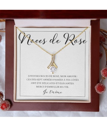 Cadeau Pour Femme, Cadeau Pour Épouse, Cadeau Anniversaire de Mariage, Cadeau 17 Ans De Mariage, Noces De Rose, Collier Bijoux de votre