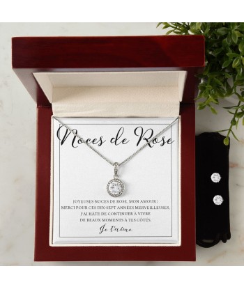 Cadeau Pour Femme, Cadeau Pour Épouse, Cadeau Anniversaire de Mariage, Cadeau 17 Ans De Mariage, Noces De Rose, Collier Bijoux pas chere