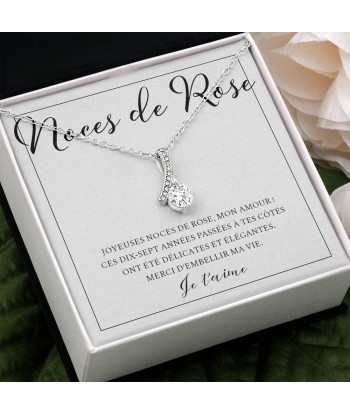 Cadeau Pour Femme, Cadeau Pour Épouse, Cadeau Anniversaire de Mariage, Cadeau 17 Ans De Mariage, Noces De Rose, Collier Bijoux de votre