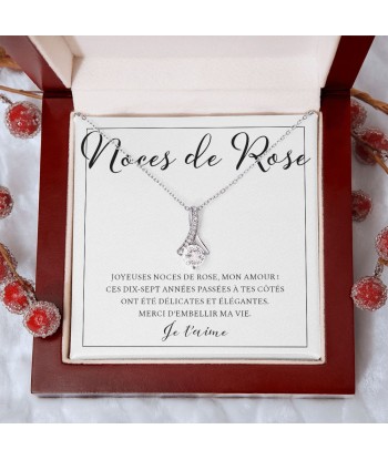 Cadeau Pour Femme, Cadeau Pour Épouse, Cadeau Anniversaire de Mariage, Cadeau 17 Ans De Mariage, Noces De Rose, Collier Bijoux de votre