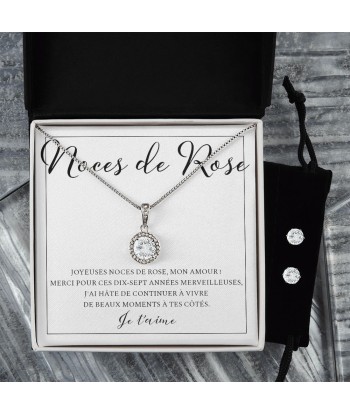 Cadeau Pour Femme, Cadeau Pour Épouse, Cadeau Anniversaire de Mariage, Cadeau 17 Ans De Mariage, Noces De Rose, Collier Bijoux pas chere