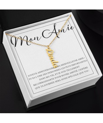 Cadeau Pour Amie Copine, Cadeau Pour Amie Meilleure Amie Soeur BFF, Cadeau Anniversaire Amie, Collier Bijoux, Prénom Personnalisé 2 - 3 jours ouvrés.