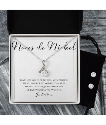 Cadeau Pour Femme, Cadeau Pour Épouse, Cadeau Anniversaire de Mariage, Cadeau 28 Ans De Mariage, Noces De Nickel, Collier Bijoux la livraison gratuite