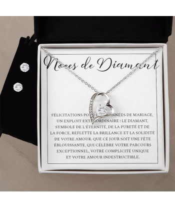 Cadeau Pour Maman Mamie, Cadeau Pour Parents, Cadeau Anniversaire de Mariage, Cadeau 60 Ans De Mariage, Noces De Diamant, Collier Bijoux JUSQU'A -70%! 