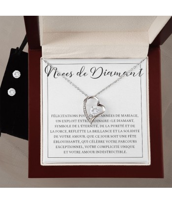 Cadeau Pour Maman Mamie, Cadeau Pour Parents, Cadeau Anniversaire de Mariage, Cadeau 60 Ans De Mariage, Noces De Diamant, Collier Bijoux JUSQU'A -70%! 