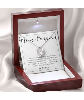 Cadeau Pour Femme, Cadeau Pour Épouse, Cadeau Anniversaire de Mariage, Cadeau 25 Ans De Mariage, Noces D'Argent, Collier Bijoux livraison et retour toujours gratuits