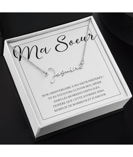 Cadeau Pour Soeur, Cadeau Pour Copine Meilleure Amie Soeur BFF, Cadeau Anniversaire Ma Soeur, Collier Bijoux, Prénom Personnalisé des créatures d'habitude