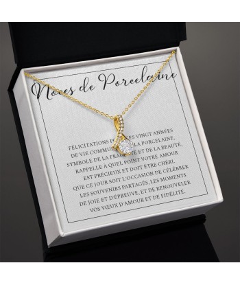 Cadeau Pour Maman, Cadeau Pour Parents, Cadeau Anniversaire de Mariage, Cadeau 20 Ans De Mariage, Noces De Porcelaine, Collier Bijoux En savoir plus