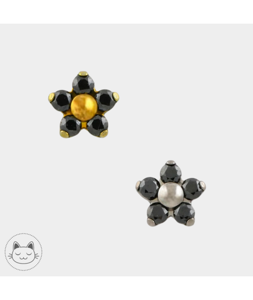 NeoMetal - Flower - Zircon noir votre