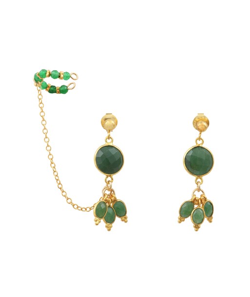 Boucles d'oreilles avec ear cuff-Bangalore- aventurine 50% de réduction en Octobre 2024