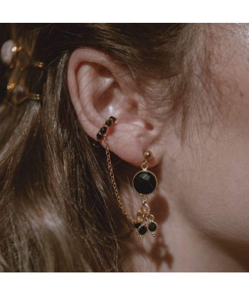 Boucles d'oreilles avec ear cuff-Bangalore- onyx paiement sécurisé