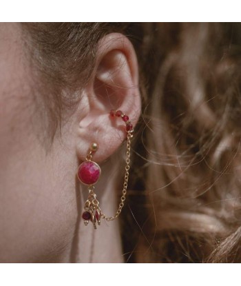 Boucles d'oreilles avec ear cuff-Bangalore- sillimanite rubis chez Cornerstreet bien 