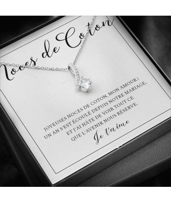 Cadeau Pour Femme, Cadeau Pour Épouse, Cadeau Anniversaire de Mariage, Cadeau 1 An De Mariage, Noces De Coton, Collier Bijoux basket pas cher