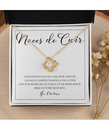 Cadeau Pour Femme, Cadeau Pour Épouse, Cadeau Anniversaire de Mariage, Cadeau 2 Ans De Mariage, Noces De Cuir, Collier Bijoux Paris Déstockage Promo