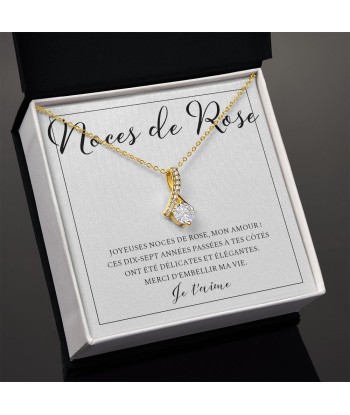 Cadeau Pour Femme, Cadeau Pour Épouse, Cadeau Anniversaire de Mariage, Cadeau 17 Ans De Mariage, Noces De Rose, Collier Bijoux Paris Déstockage Promo