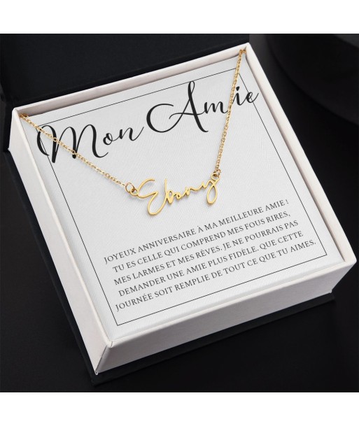 Cadeau Pour Amie Copine, Cadeau Pour Amie Meilleure Amie Soeur BFF, Cadeau Anniversaire Amie, Collier Bijoux, Prénom Personnalisé Par le système avancé 