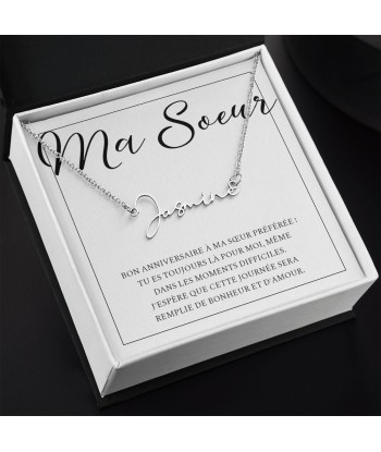 Cadeau Pour Soeur, Cadeau Pour Copine Meilleure Amie Soeur BFF, Cadeau Anniversaire Ma Soeur, Collier Bijoux, Prénom Personnalisé de pas cher