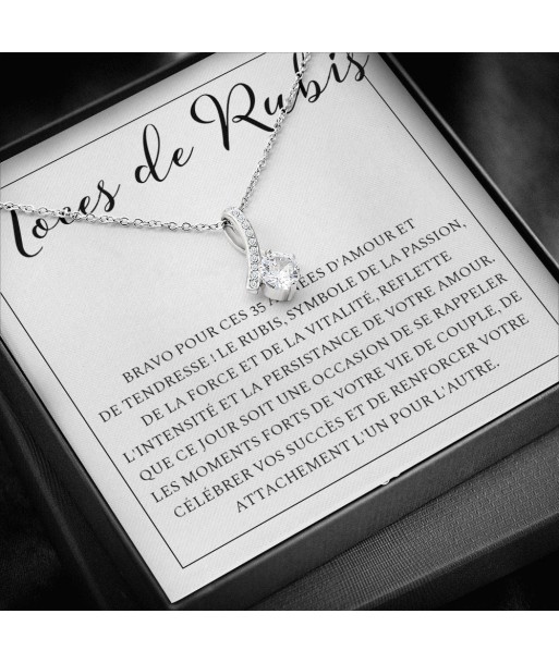 Cadeau Pour Maman, Cadeau Pour Parents, Cadeau Anniversaire de Mariage, Cadeau 35 Ans De Mariage, Noces De Rubis, Collier Bijoux français