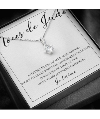 Cadeau Pour Femme, Cadeau Pour Épouse, Cadeau Anniversaire de Mariage, Cadeau 26 Ans De Mariage, Noces De Jade, Collier Bijoux 2023